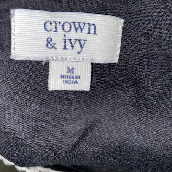 Crown & Ivy Medium Black Embroidered Blouse - Picture 5 of 5